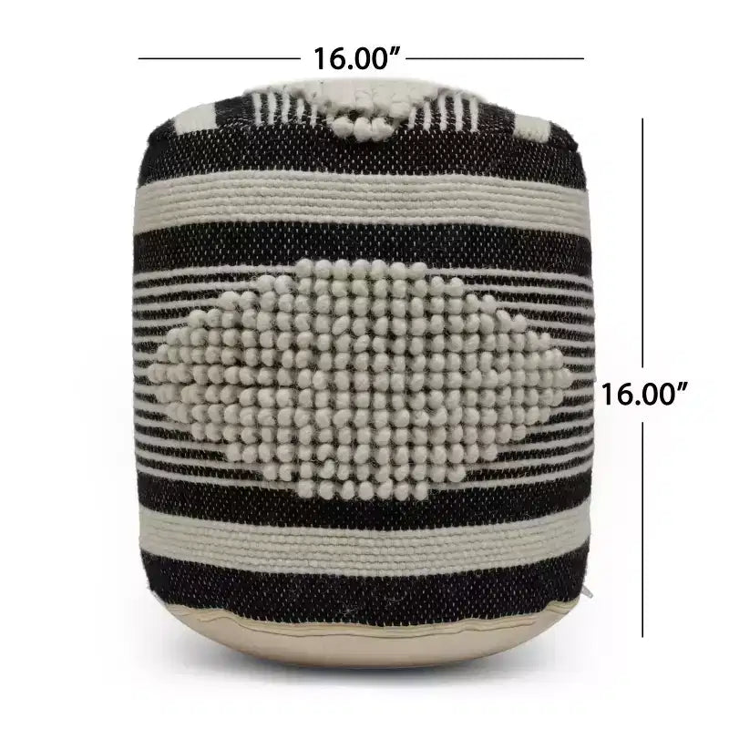 Lucknow Boho Handcrafted Fabric Cylinder Pouf - Christopher Knight Home