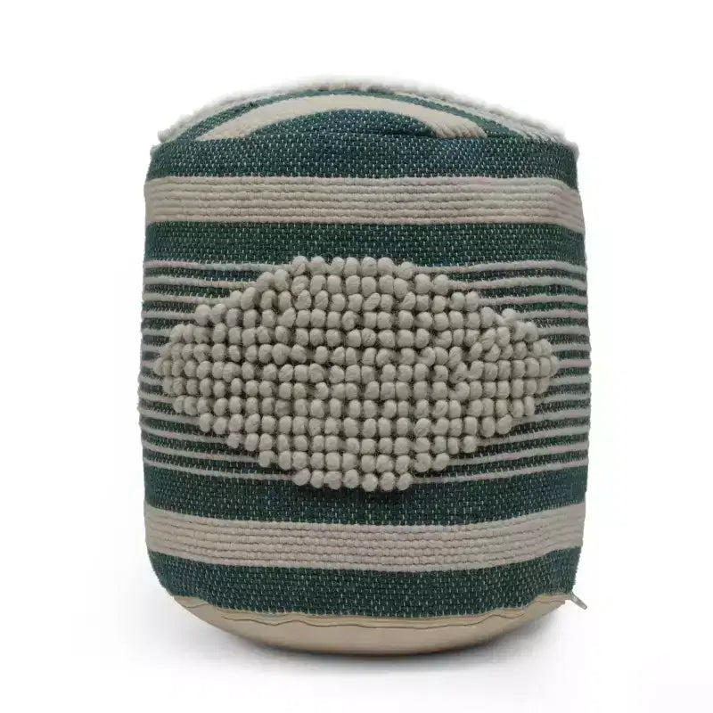 Lucknow Boho Handcrafted Fabric Cylinder Pouf - Christopher Knight Home