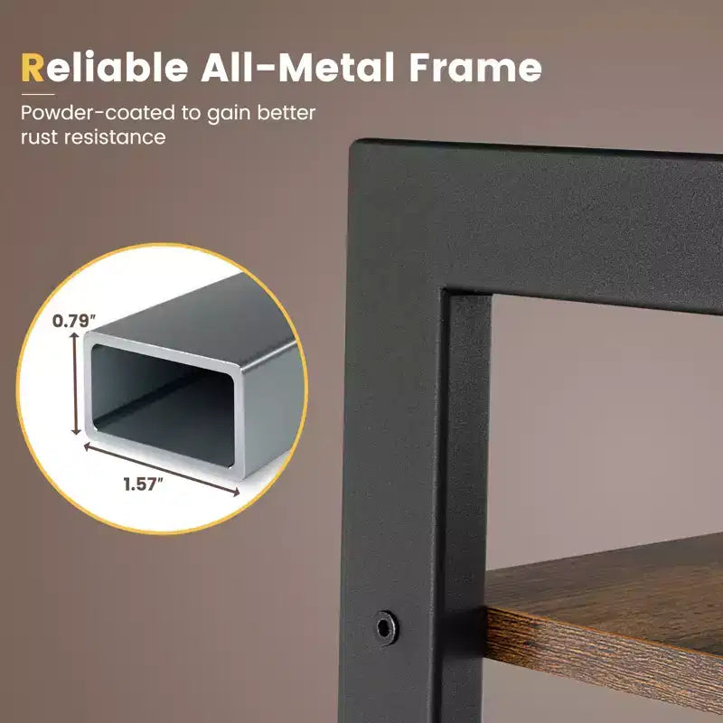 Costway 4-Tier Bookshelf Industrial Display Storage Shelf Plant Flower Stand Metal Frame