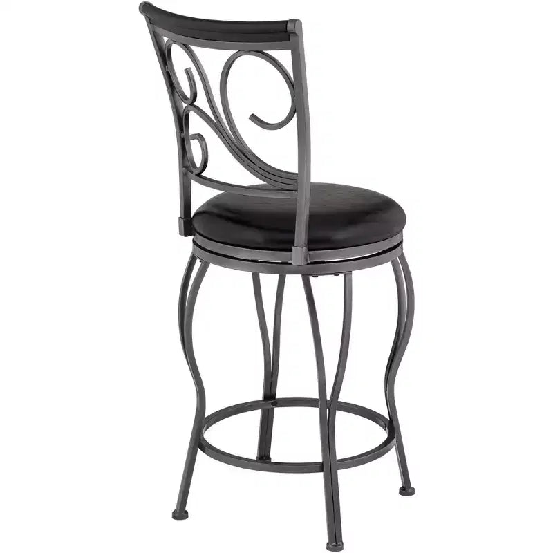 55 Downing Street Brown Swivel Bar Stools 24 7/8 High Set of 2 Traditional with Backrest Footrest Kitchen Counter Height Island