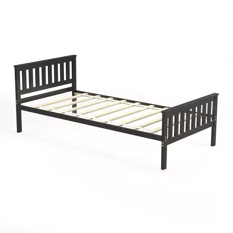 Costway Twin Wood Platform Bed with Headboard and Footboard Mattress Foundation