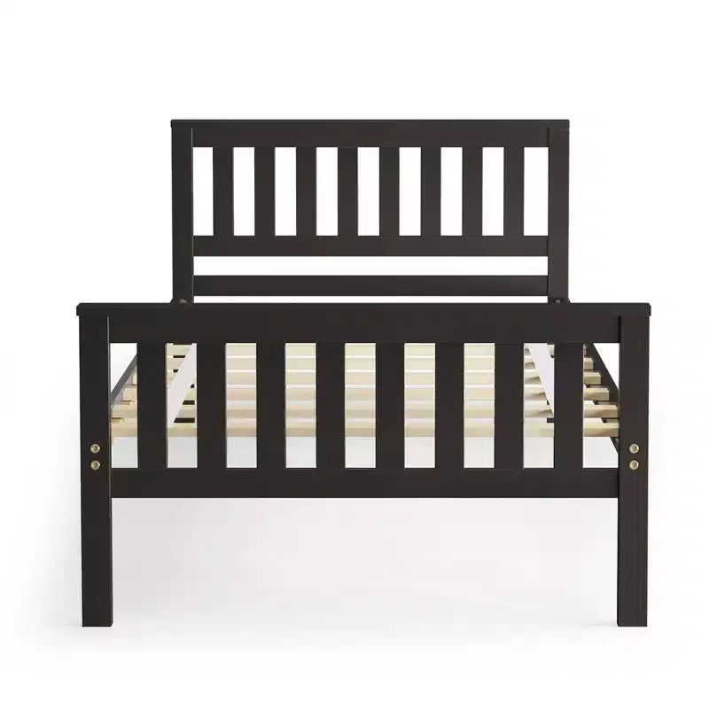 Costway Twin Wood Platform Bed with Headboard and Footboard Mattress Foundation