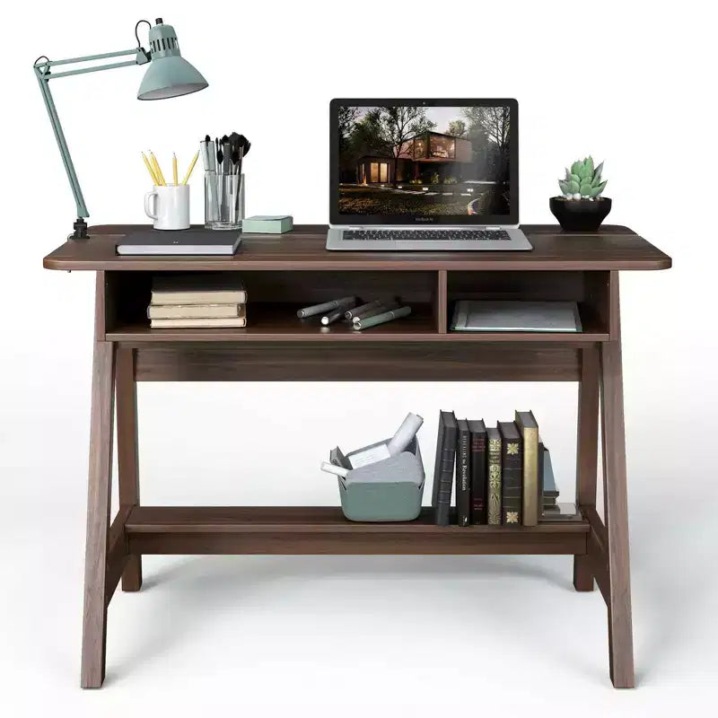 Costway Computer Desk Home Office Writing Workstation w/ Flip Top Compartment