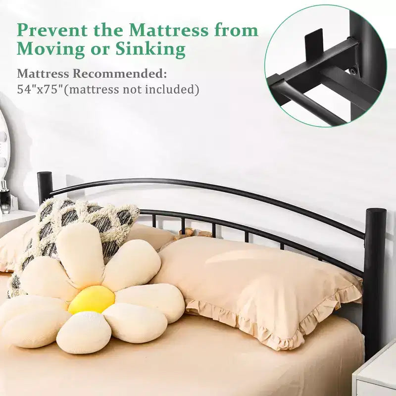 Costway Twin/Full/Queen Size Metal Bed Frame Platform Mattress Foundation with Headboard Footboard