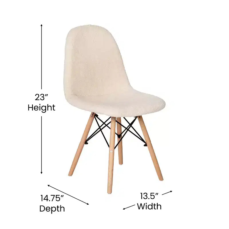 Merrick Lane Lyon Faux Shearling Accent Chair, Modern Accent Chair For Bedroom, Entryway, and Living Room