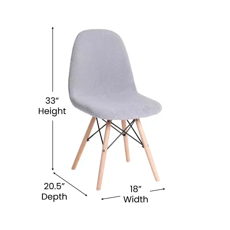 Merrick Lane Lyon Faux Shearling Accent Chair, Modern Accent Chair For Bedroom, Entryway, and Living Room