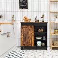 Costway Kitchen Buffet Storage Cabinet Sideboard w/Sliding Barn Door Wine Rack