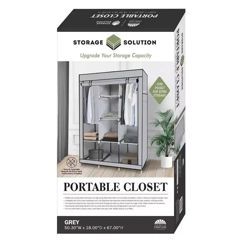 J&V TEXTILES Portable Free Standing Closet