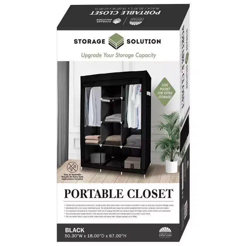 J&V TEXTILES Portable Free Standing Closet
