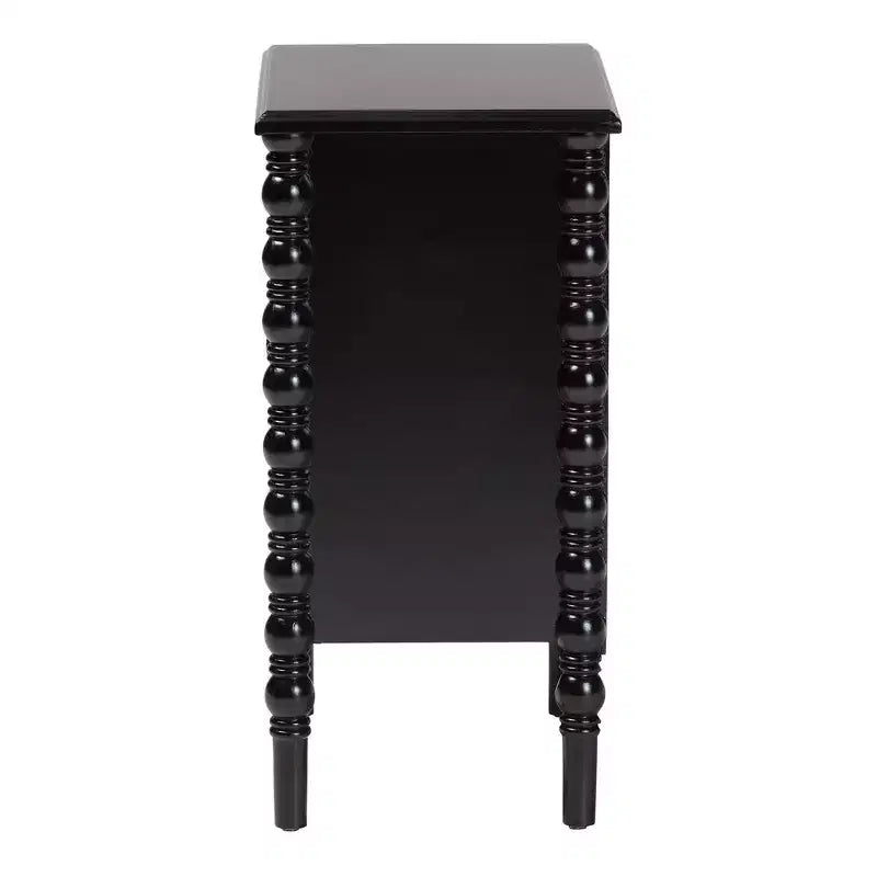 Baxton Studio Malinda Wood 3 Drawer End Table with Spindle Legs