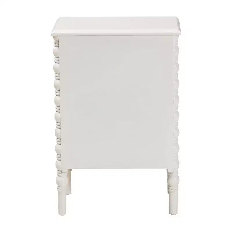 Baxton Studio Malinda Wood 3 Drawer End Table with Spindle Legs