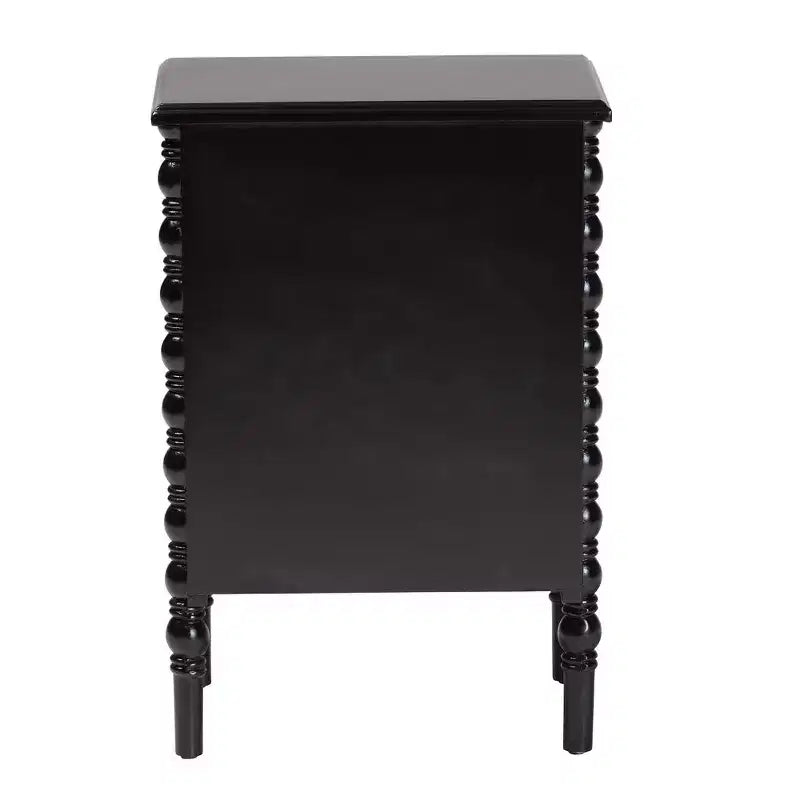 Baxton Studio Malinda Wood 3 Drawer End Table with Spindle Legs