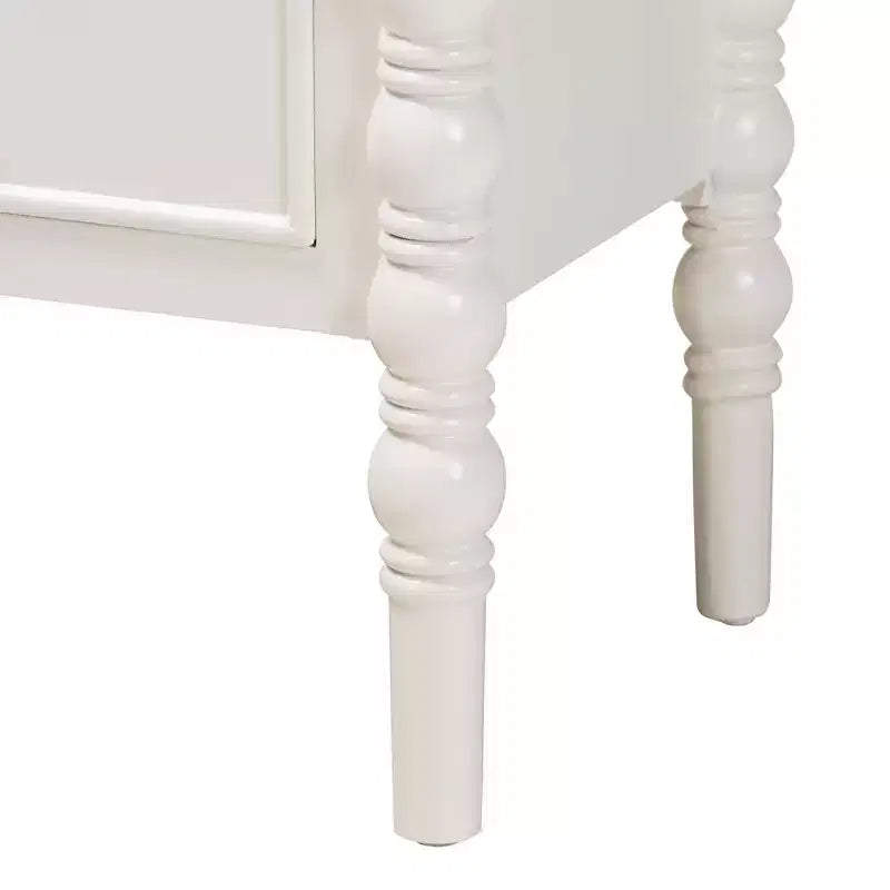 Baxton Studio Malinda Wood 3 Drawer End Table with Spindle Legs