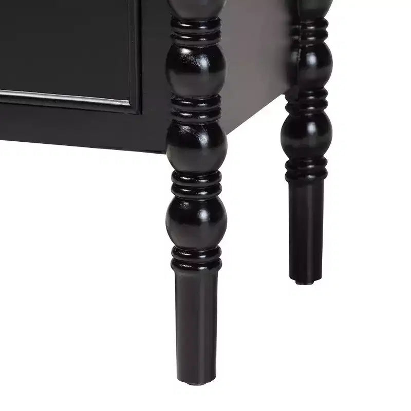 Baxton Studio Malinda Wood 3 Drawer End Table with Spindle Legs